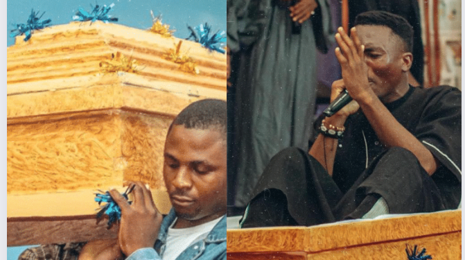 Gospel Artiste arrives church in casket