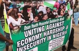 Youth Protest in Osun concerning high cost of living  and insecurity