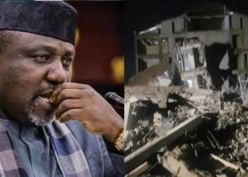 Former Imo State Governor Rochas Okorocha’s Building Collapses in Abuja