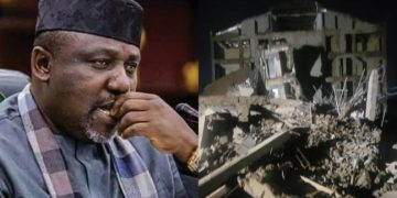 Former Imo State Governor Rochas Okorocha’s Building Collapses in Abuja