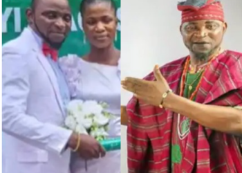 “Babalawo for registry”- Fans reacts as Popular Nollywood ‘native doctor’ actor Alebiosu weds in court