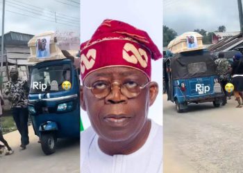 Nigerian Protesters Create Stir with President Tinubu’s Photo on Coffin