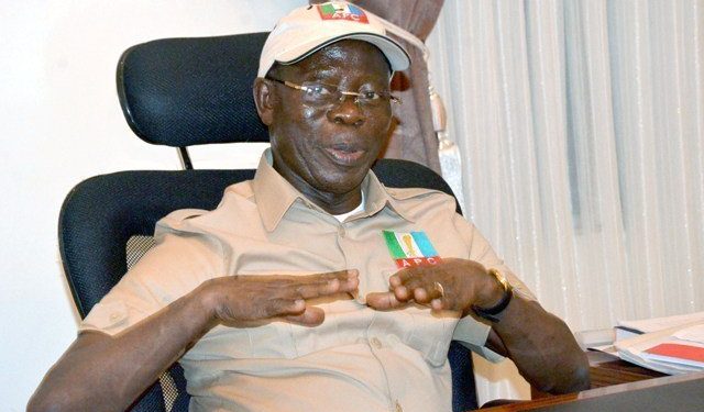 Nigerians Criticize Adams Oshiomhole for Mocking Edo Governor and Wife Over Childlessness