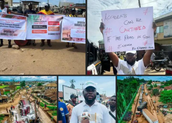 Ogbomoso Youths and students Protest over Poor Road Conditions