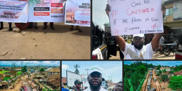 Ogbomoso Youths and students Protest over Poor Road Conditions