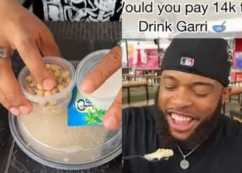 Nigerian Man Sparks Debate After Spending ₦14,000 on Garri at a Restaurant