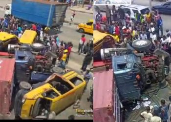 One Dead, Five Injured as Container Truck Causes Accident on Lagos Expressway
