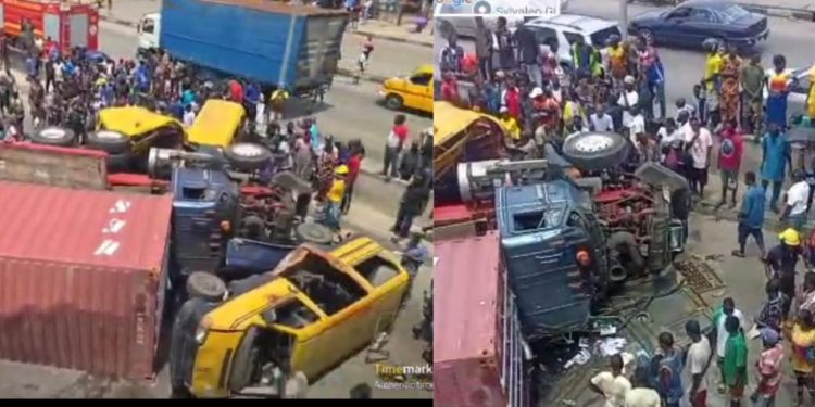 One Dead, Five Injured as Container Truck Causes Accident on Lagos Expressway