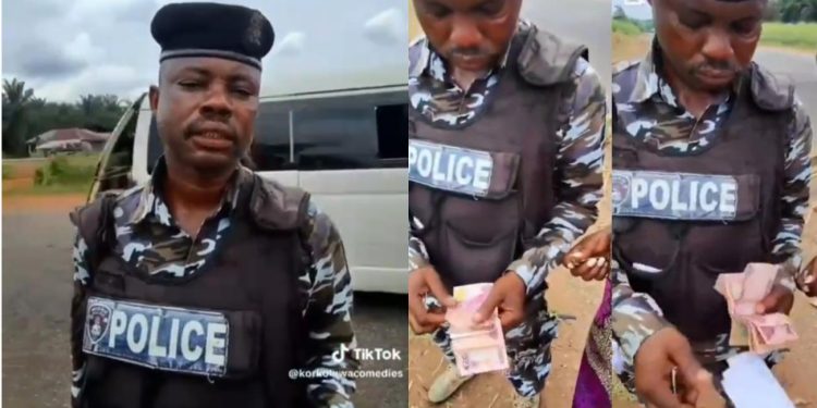 Policeman Demands N5,000 or Five Litres of Fuel for ECMR in Viral Video