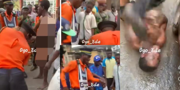 Police Officers in Ibadan Caught on Camera Assaulting Naked Tricycle Rider