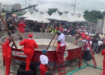 Hilda Baci Begins Attempt to Cook the World’s Largest Pot of Jollof Rice