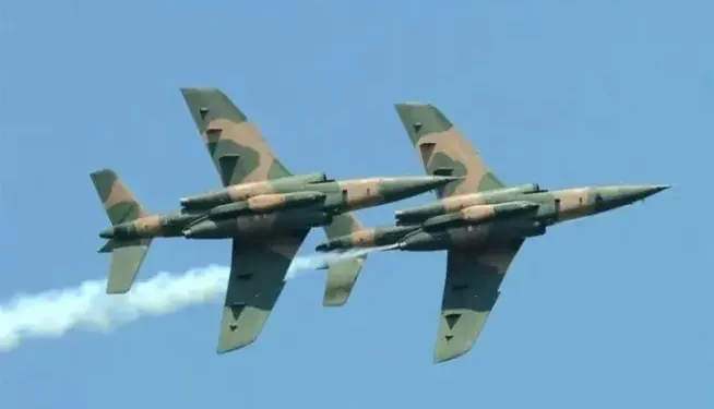 NAF Airstrikes Eliminate Dozens of Terrorists, Level Hideout in Borno