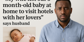 My wife left our 3-month-old baby at home to visit hotels with her lovers, says husband .