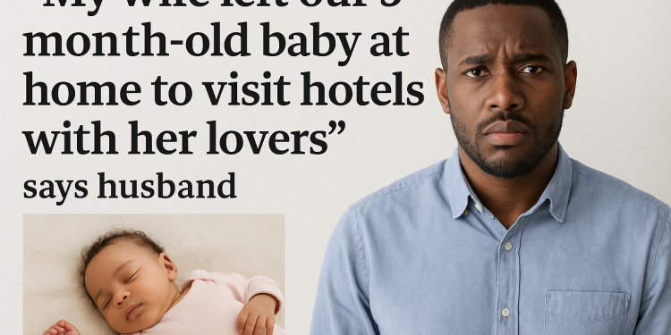 My wife left our 3-month-old baby at home to visit hotels with her lovers, says husband .