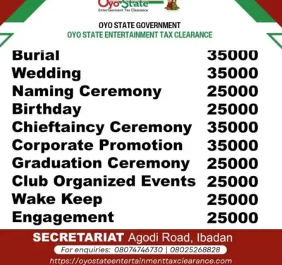 Oyo Government Denies Imposing Taxes on Burials, Weddings, and Naming Ceremonies