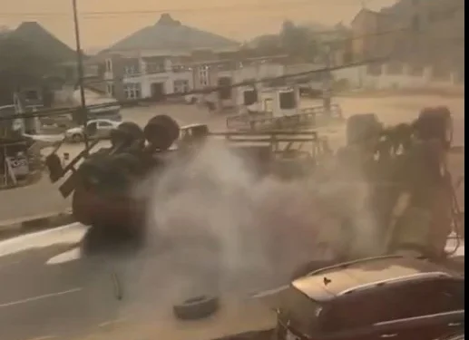 Diesel Tanker Overturns in Ibadan, Crushes Woman’s SUV on Akala