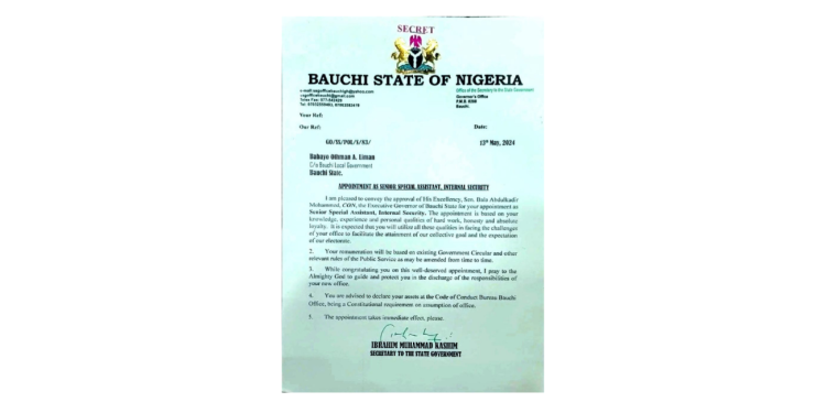 Bauchi Governor’s Aide Under Investigation for Allegedly Receiving Salaries From Both Federal and State Governments for Nearly 20 Years