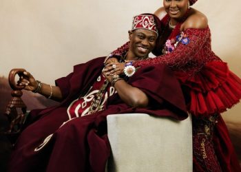 Lateef Adedimeji, Mo Bimpe Celebrate Triplets as Celebrities Storm Thanksgiving