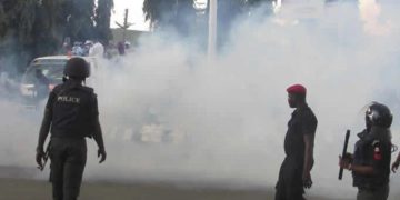 Police Fire Teargas as Pensioners Protest Unpaid Arrears at Lagos House