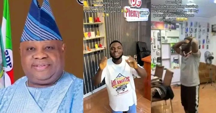 Adeleke Gifts Osun Phone Vendor ₦20m After Thieves Empty Shop